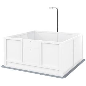 Whelping Box for Puppies with Pee Pad, Pig Rail, Adjustable Door for Small, Medium & Large Breed Dogs Birth, 41" x 39"