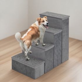 4-Step Dog Stairs Non-slip Foldable Dog Ramp With Adjustable Steps