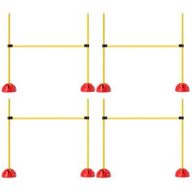 5 Piece Dog Agility Course Backyard Set with 4 Height Adjustable Dog Agility Jumps, Carry Bag, Yellow